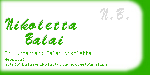 nikoletta balai business card